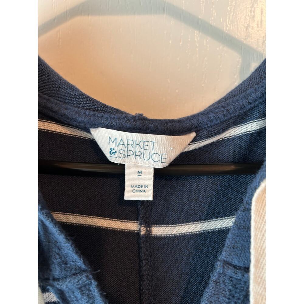 Navy and White Pullover Hoodie Soft Market & Spruce - Picture 3 of 6